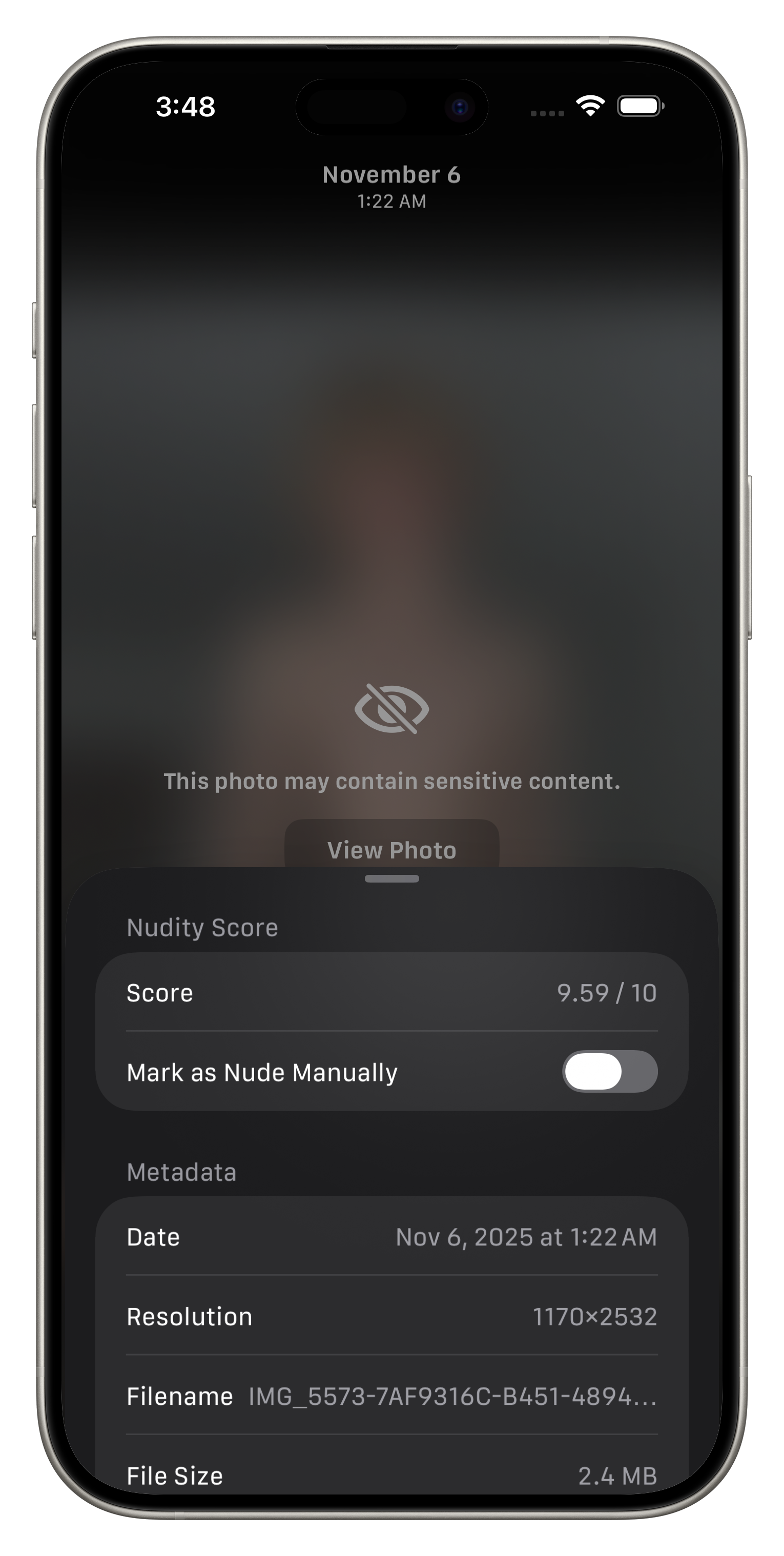 Blurred photos screenshot