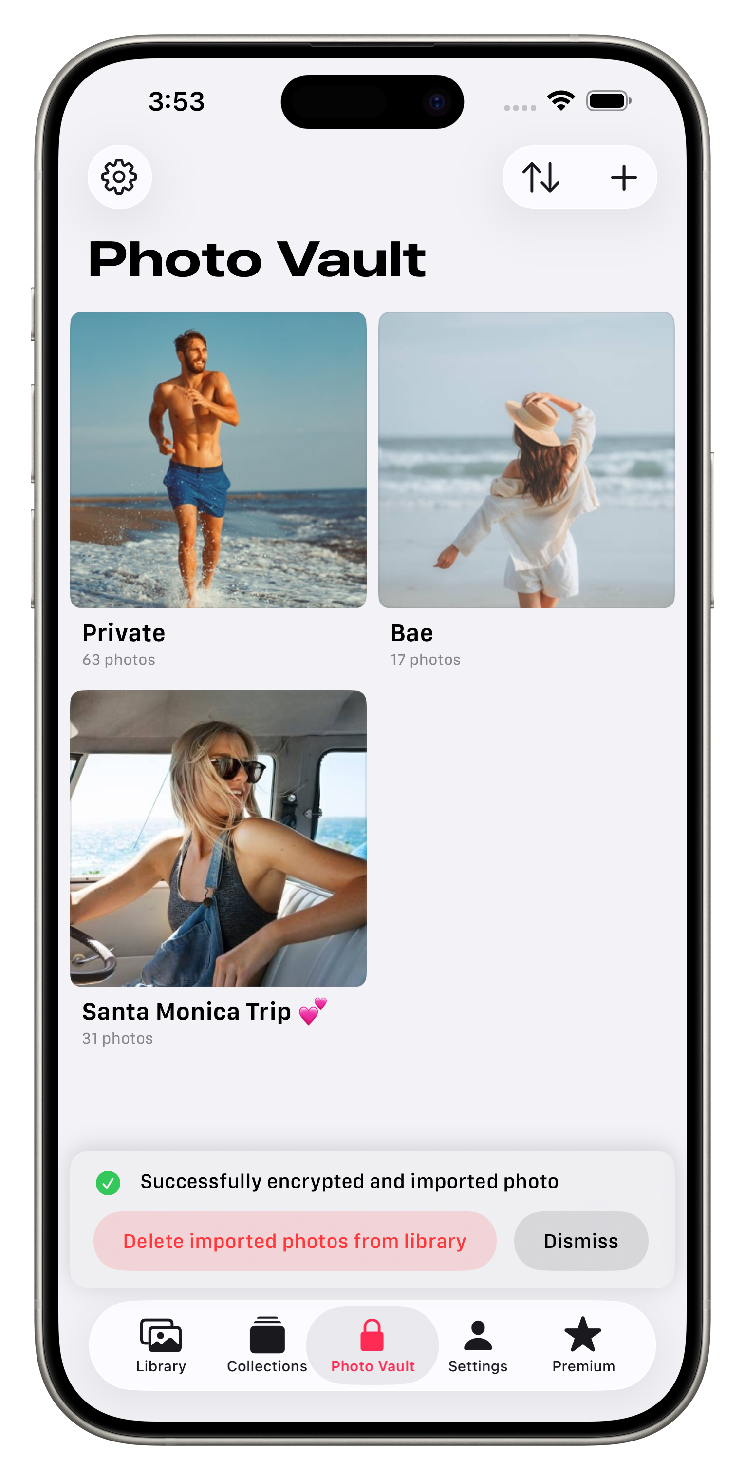 Secure vault screenshot
